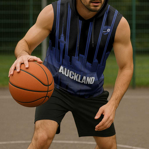 New Zealand Auckland Football Custom Sleeveless Hoodie Go City of Sails Est 2025