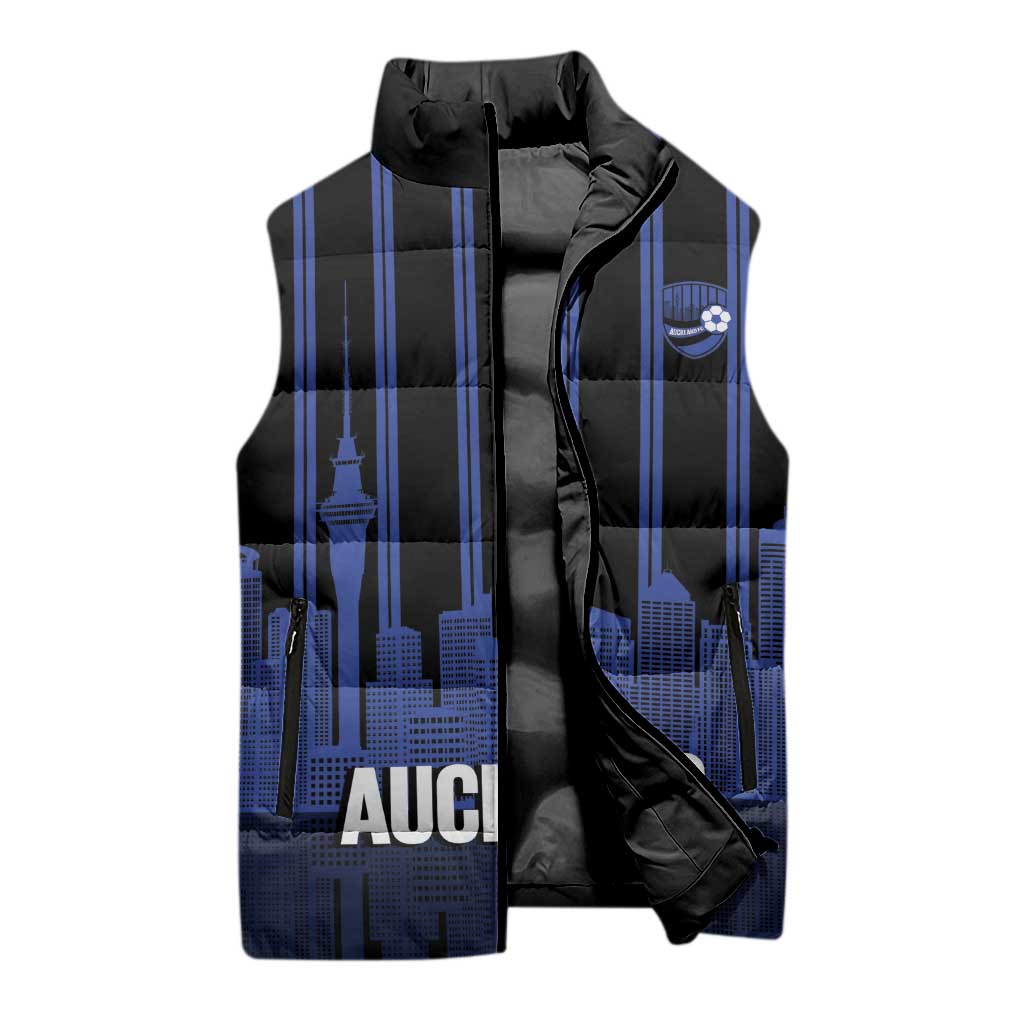 New Zealand Auckland Football Custom Sleeveless Puffer Jacket Go City of Sails Est 2025