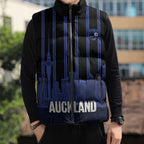 New Zealand Auckland Football Custom Sleeveless Puffer Jacket Go City of Sails Est 2025