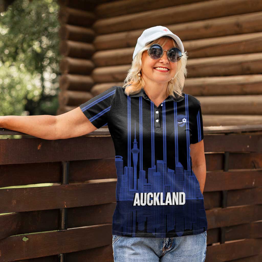 New Zealand Auckland Football Custom Women Polo Shirt Go City of Sails Est 2025