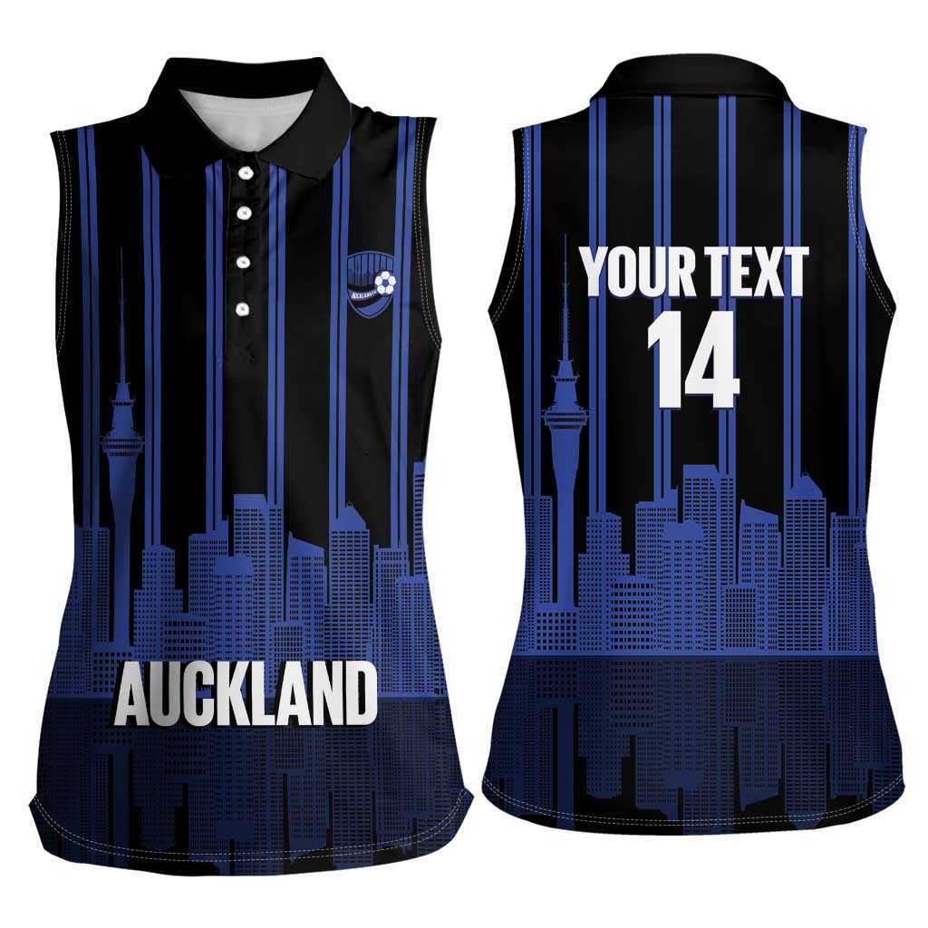 New Zealand Auckland Football Custom Women Sleeveless Polo Shirt Go City of Sails Est 2025