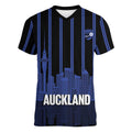 New Zealand Auckland Football Custom Women V-Neck T-Shirt Go City of Sails Est 2025