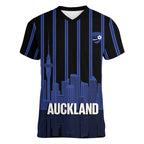 New Zealand Auckland Football Custom Women V-Neck T-Shirt Go City of Sails Est 2025
