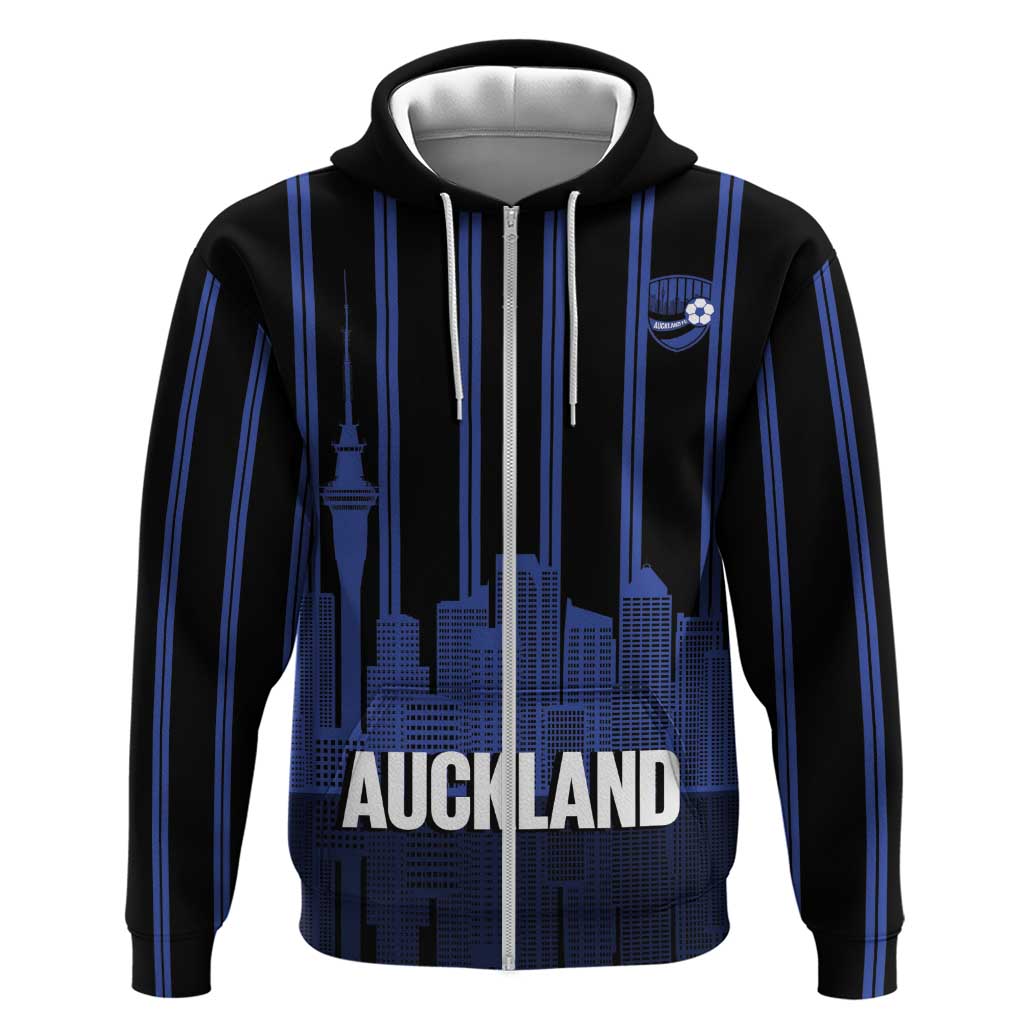 New Zealand Auckland Football Custom Zip Hoodie Go City of Sails Est 2025
