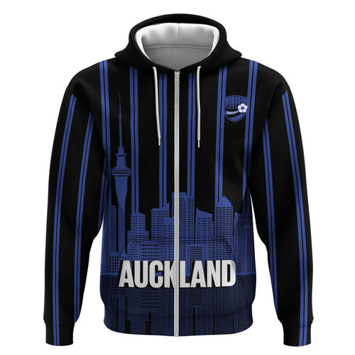New Zealand Auckland Football Custom Zip Hoodie Go City of Sails Est 2025
