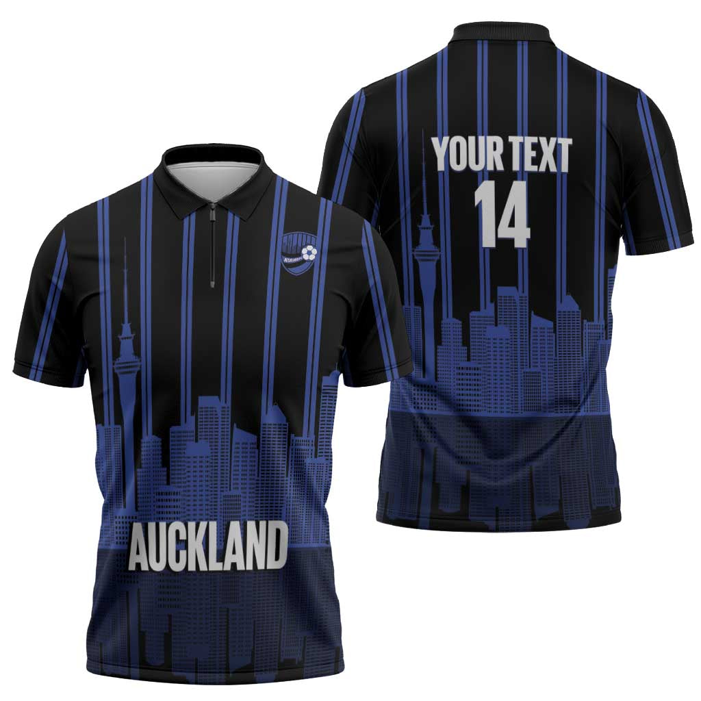 New Zealand Auckland Football Custom Zipper Polo Shirt Go City of Sails Est 2025