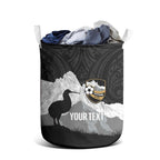 New Zealand South Island Football Custom Laundry Basket Aoraki Mount Cook With Kiwi Maori Pattern