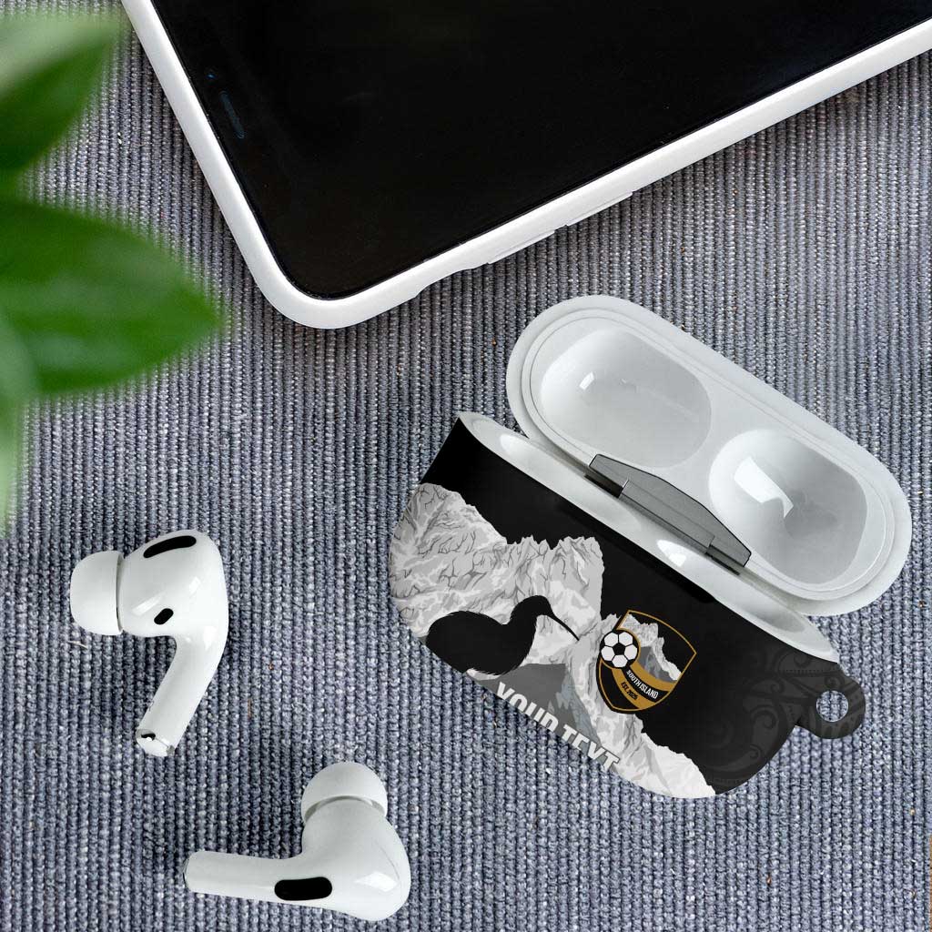 New Zealand South Island Football Custom AirPods Case Aoraki Mount Cook With Kiwi Maori Pattern