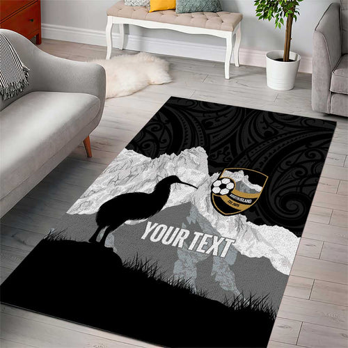New Zealand South Island Football Custom Area Rug Aoraki Mount Cook With Kiwi Maori Pattern