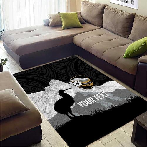 New Zealand South Island Football Custom Area Rug Aoraki Mount Cook With Kiwi Maori Pattern