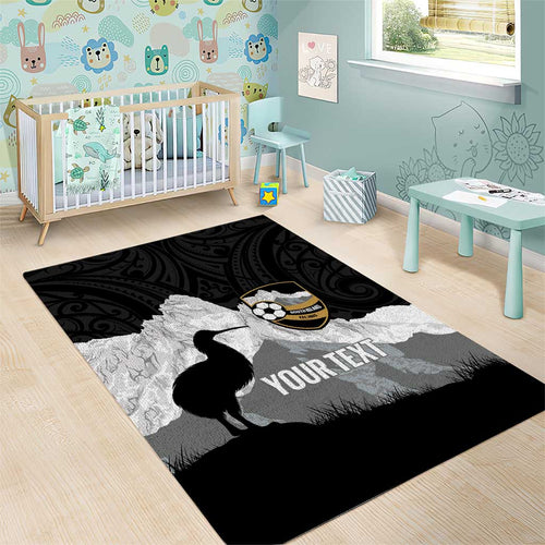 New Zealand South Island Football Custom Area Rug Aoraki Mount Cook With Kiwi Maori Pattern