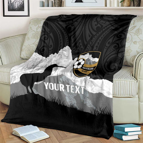New Zealand South Island Football Custom Blanket Aoraki Mount Cook With Kiwi Maori Pattern