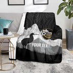 New Zealand South Island Football Custom Blanket Aoraki Mount Cook With Kiwi Maori Pattern