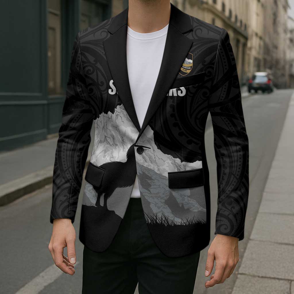 New Zealand South Island Football Custom Blazer Aoraki Mount Cook With Kiwi Maori Pattern