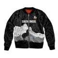 New Zealand South Island Football Custom Bomber Jacket Aoraki Mount Cook With Kiwi Maori Pattern