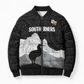 New Zealand South Island Football Custom Bomber Puffer Jacket Aoraki Mount Cook With Kiwi Maori Pattern