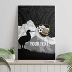 New Zealand South Island Football Custom Canvas Wall Art Aoraki Mount Cook With Kiwi Maori Pattern