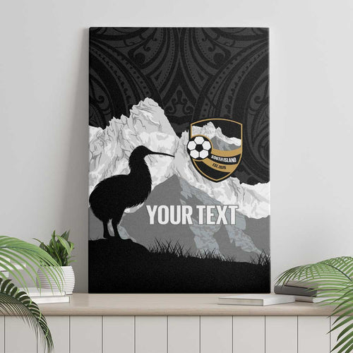 New Zealand South Island Football Custom Canvas Wall Art Aoraki Mount Cook With Kiwi Maori Pattern