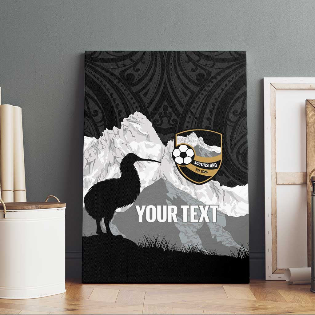 New Zealand South Island Football Custom Canvas Wall Art Aoraki Mount Cook With Kiwi Maori Pattern