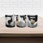 New Zealand South Island Football Custom Ceramic Mug Aoraki Mount Cook With Kiwi Maori Pattern