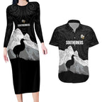 New Zealand South Island Football Custom Couples Matching Long Sleeve Bodycon Dress and Hawaiian Shirt Aoraki Mount Cook With Kiwi Maori Pattern
