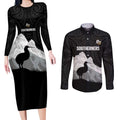 New Zealand South Island Football Custom Couples Matching Long Sleeve Bodycon Dress and Long Sleeve Button Shirt Aoraki Mount Cook With Kiwi Maori Pattern