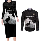 New Zealand South Island Football Custom Couples Matching Long Sleeve Bodycon Dress and Long Sleeve Button Shirt Aoraki Mount Cook With Kiwi Maori Pattern