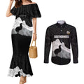 New Zealand South Island Football Custom Couples Matching Mermaid Dress and Long Sleeve Button Shirt Aoraki Mount Cook With Kiwi Maori Pattern