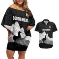 New Zealand South Island Football Custom Couples Matching Off Shoulder Short Dress and Hawaiian Shirt Aoraki Mount Cook With Kiwi Maori Pattern