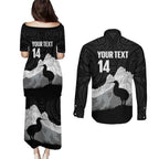 New Zealand South Island Football Custom Couples Matching Puletasi and Long Sleeve Button Shirt Aoraki Mount Cook With Kiwi Maori Pattern