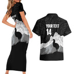 New Zealand South Island Football Custom Couples Matching Short Sleeve Bodycon Dress and Hawaiian Shirt Aoraki Mount Cook With Kiwi Maori Pattern