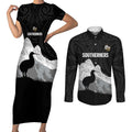 New Zealand South Island Football Custom Couples Matching Short Sleeve Bodycon Dress and Long Sleeve Button Shirt Aoraki Mount Cook With Kiwi Maori Pattern