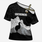 New Zealand South Island Football Custom Cross Shoulder Shirt Aoraki Mount Cook With Kiwi Maori Pattern