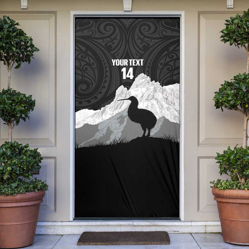 New Zealand South Island Football Custom Door Cover Aoraki Mount Cook With Kiwi Maori Pattern