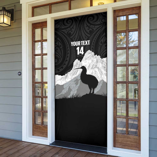New Zealand South Island Football Custom Door Cover Aoraki Mount Cook With Kiwi Maori Pattern
