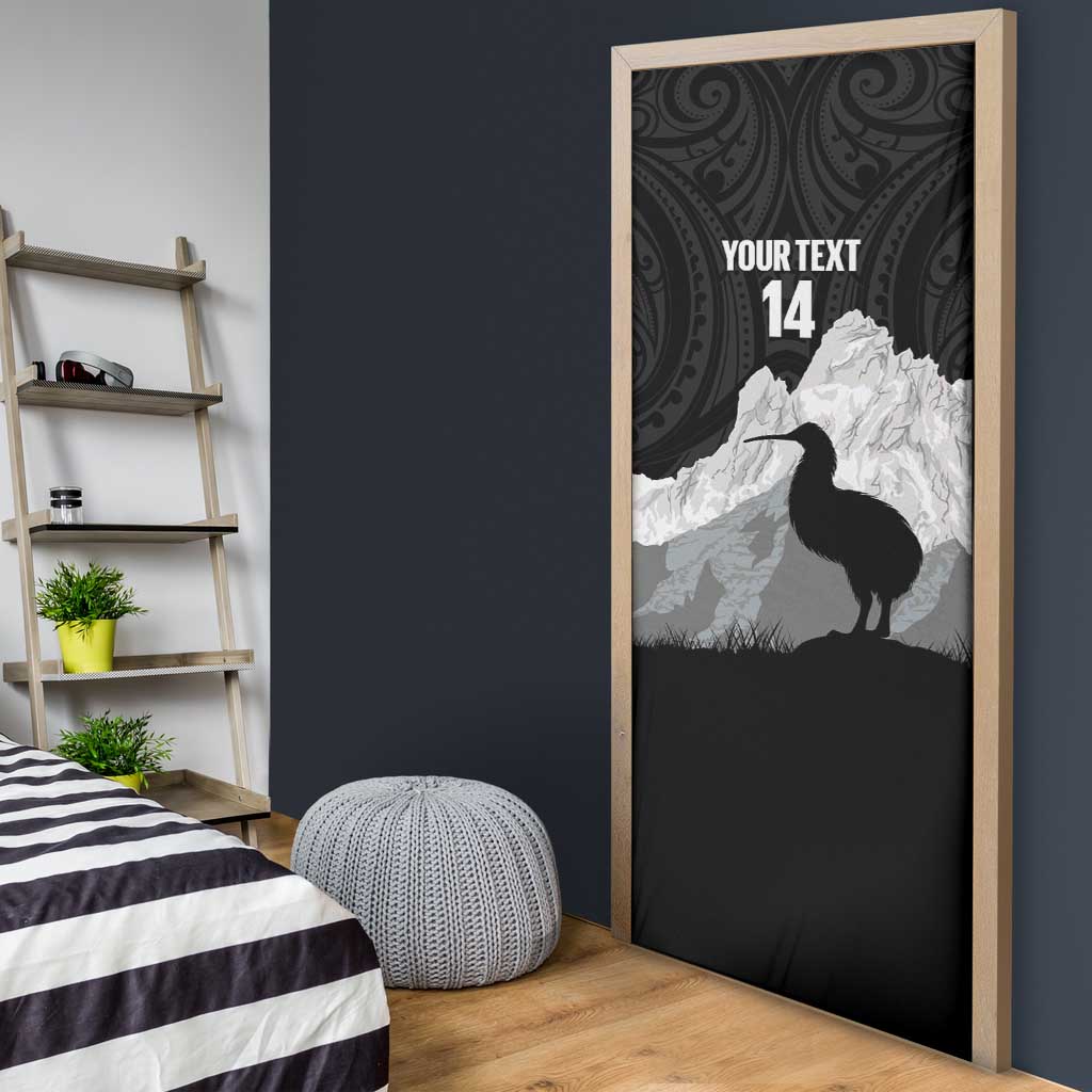 New Zealand South Island Football Custom Door Cover Aoraki Mount Cook With Kiwi Maori Pattern
