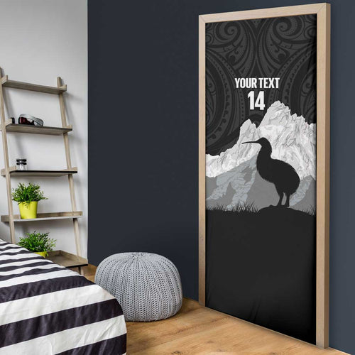 New Zealand South Island Football Custom Door Cover Aoraki Mount Cook With Kiwi Maori Pattern