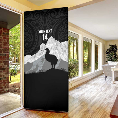New Zealand South Island Football Custom Door Cover Aoraki Mount Cook With Kiwi Maori Pattern