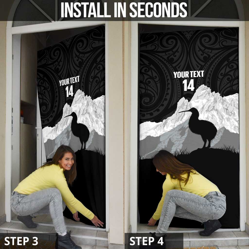 New Zealand South Island Football Custom Door Cover Aoraki Mount Cook With Kiwi Maori Pattern