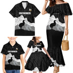 New Zealand South Island Football Custom Family Matching Mermaid Dress and Hawaiian Shirt Aoraki Mount Cook With Kiwi Maori Pattern