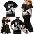 New Zealand South Island Football Custom Family Matching Mermaid Dress and Hawaiian Shirt Aoraki Mount Cook With Kiwi Maori Pattern