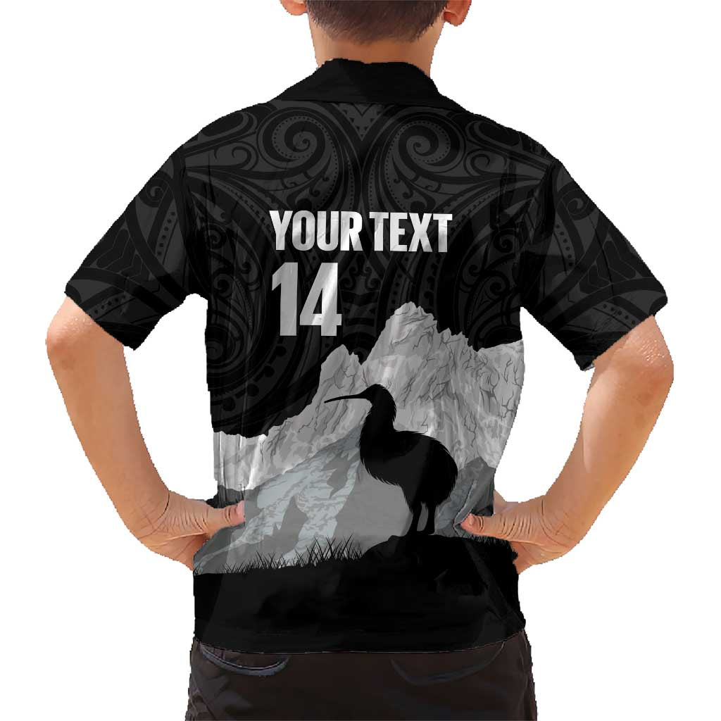 New Zealand South Island Football Custom Family Matching Off The Shoulder Long Sleeve Dress and Hawaiian Shirt Aoraki Mount Cook With Kiwi Maori Pattern
