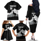 New Zealand South Island Football Custom Family Matching Off The Shoulder Long Sleeve Dress and Hawaiian Shirt Aoraki Mount Cook With Kiwi Maori Pattern