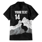 New Zealand South Island Football Custom Family Matching Off Shoulder Short Dress and Hawaiian Shirt Aoraki Mount Cook With Kiwi Maori Pattern