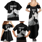 New Zealand South Island Football Custom Family Matching Summer Maxi Dress and Hawaiian Shirt Aoraki Mount Cook With Kiwi Maori Pattern