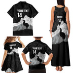 New Zealand South Island Football Custom Family Matching Tank Maxi Dress and Hawaiian Shirt Aoraki Mount Cook With Kiwi Maori Pattern