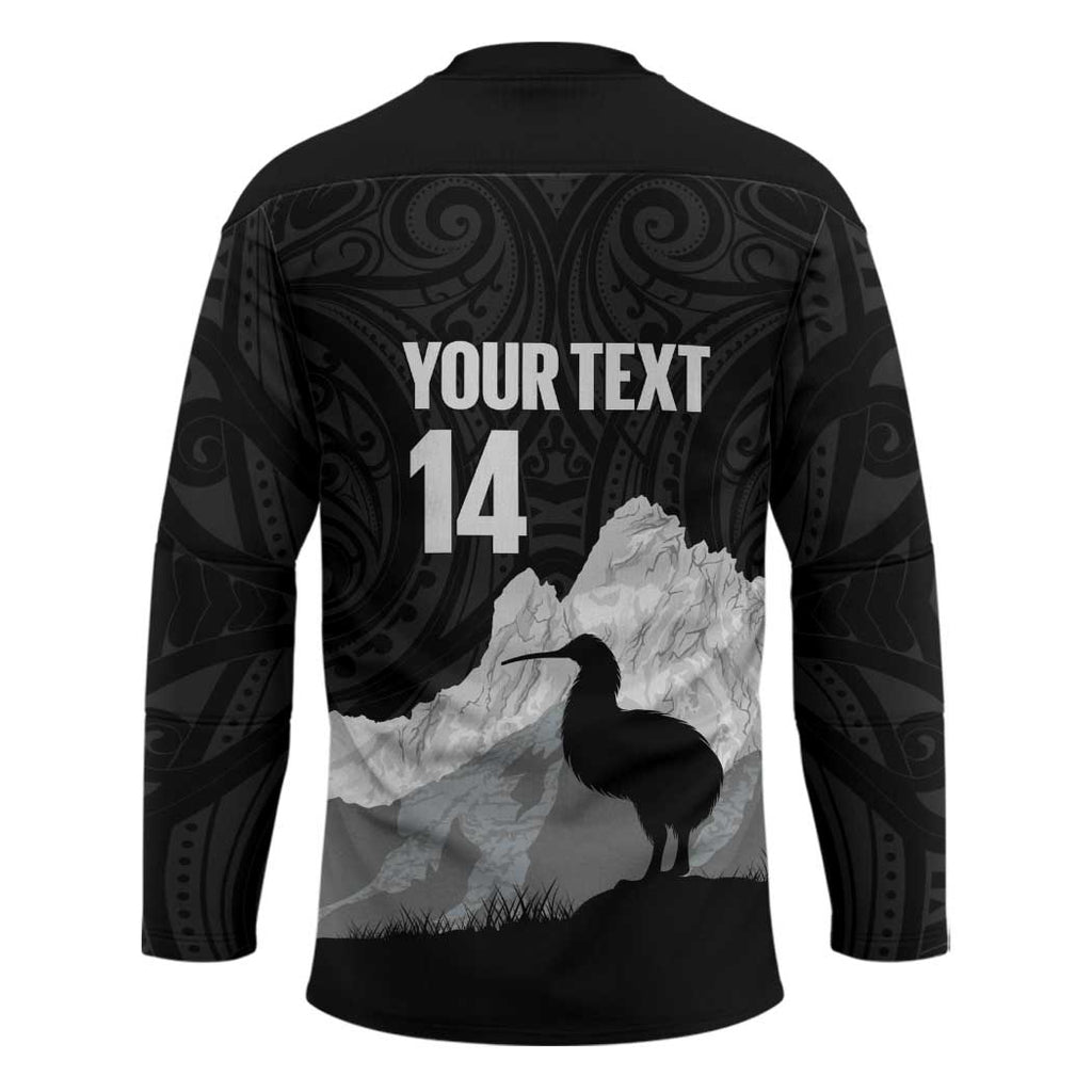 New Zealand South Island Football Custom Hockey Jersey Aoraki Mount Cook With Kiwi Maori Pattern