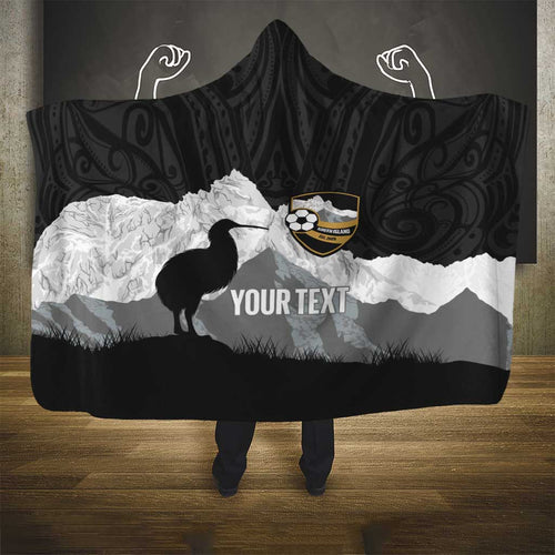 New Zealand South Island Football Custom Hooded Blanket Aoraki Mount Cook With Kiwi Maori Pattern