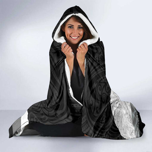 New Zealand South Island Football Custom Hooded Blanket Aoraki Mount Cook With Kiwi Maori Pattern