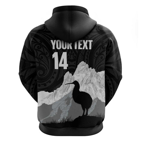 New Zealand South Island Football Custom Hoodie Aoraki Mount Cook With Kiwi Maori Pattern